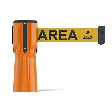 Retractable Belt Barrier Cone Mount Orange Case 11ft. Area Belt